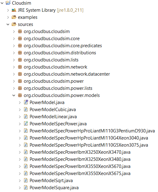 Class list of Org.cloudbus.cloudsim.power.models