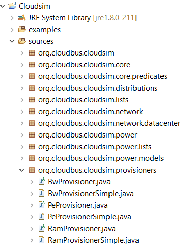 Class list of Org.cloudbus.cloudsim.provisioners